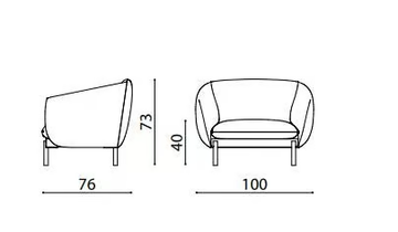 NOT SOFA - Upholstered fabric armchair with armrests by True Design - view 3